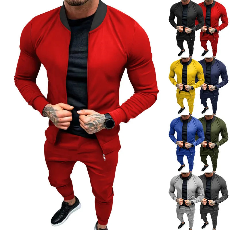 2025 Men's Fitness Sports Style Outdoor Casual Zipper Set In Stock
