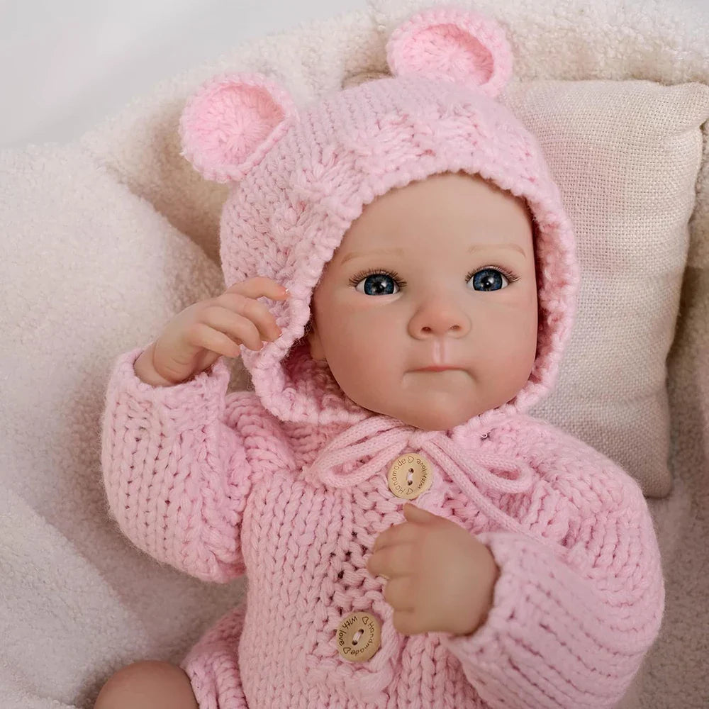 48cm Newborn Baby Dolls Full Body Silicone Vinyl Reborn Doll Realistic Alive Girl Already Lifelike Painted Like Real Toddler