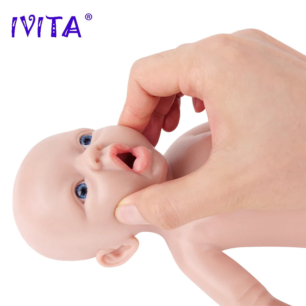 IVITA WG1554 14.96 inch 1.58kg 100% Full Body Silicone Reborn Baby Doll Soft Dolls Realistic Girl Baby DIY Blank Children Toys