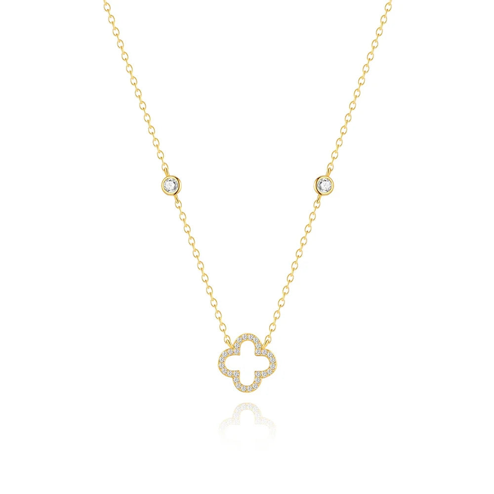 Aide 925 Sterling Silver Necklaces Charms for Women Crystal Cross Clavicle Collar Chain Simple Choker Necklace Accessories Gift