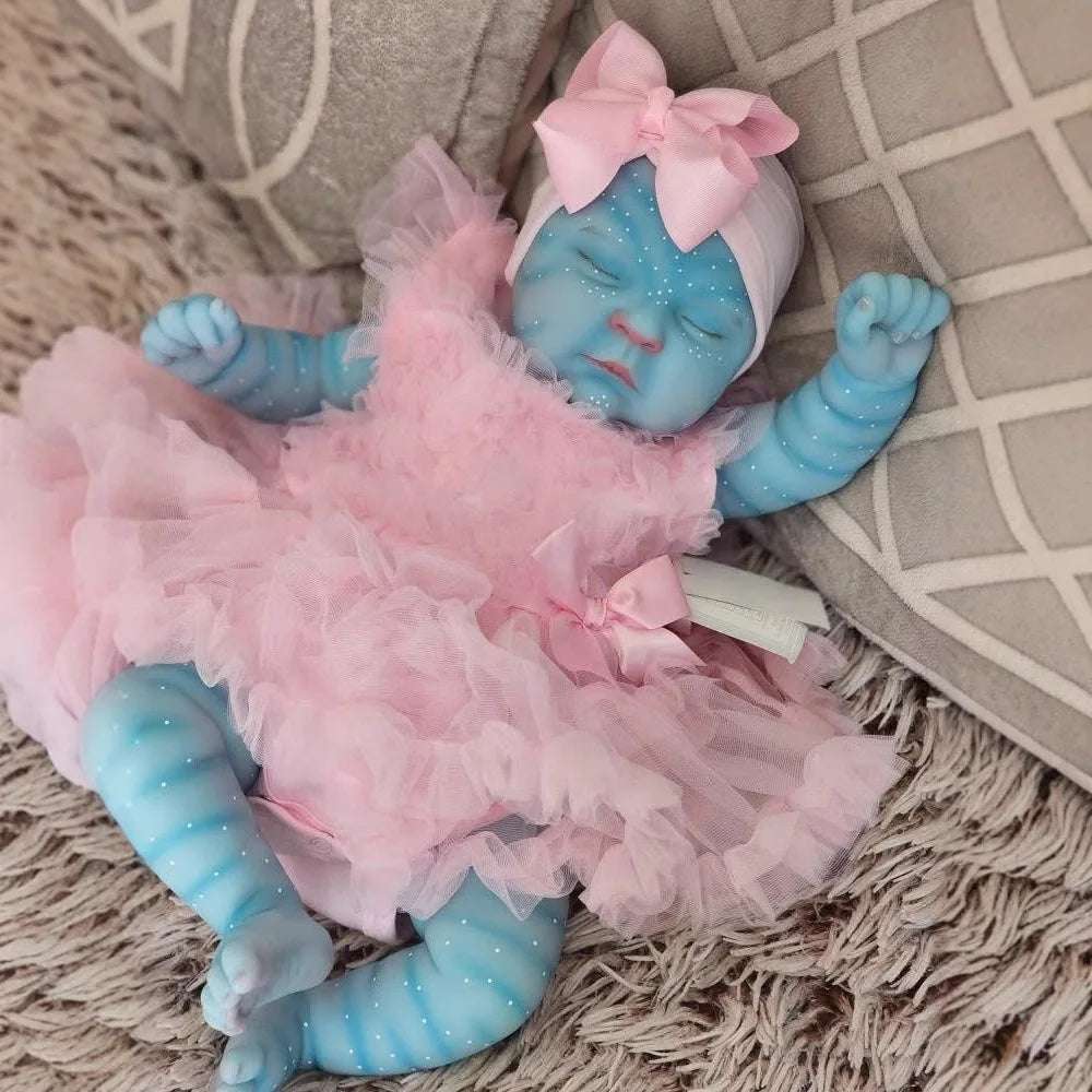 Original NPK 19inch Peaches Avatar Full Body Vinyl Reborn Baby Doll Handmade Realistic 3D Skin Waterproof Bath Collectible Toy
