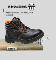 Men Safety Shoes Steel Toe Work Sneakers Indestructible Shoes Puncture-Proof Men Boots Water resistant Anti shock Non slip boots