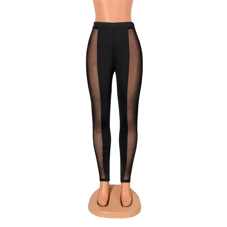Women's Mesh Leggings Gym Pants High Waist Elegant Sports Womens Push Up