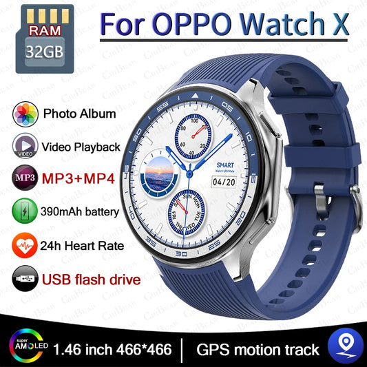 OPPO DT Watch X Bluetooth Call Smart Watch 4GB Memory Recording MP3+MP4 Playback 3D Visual Surround Smartwatches Men 2025 New