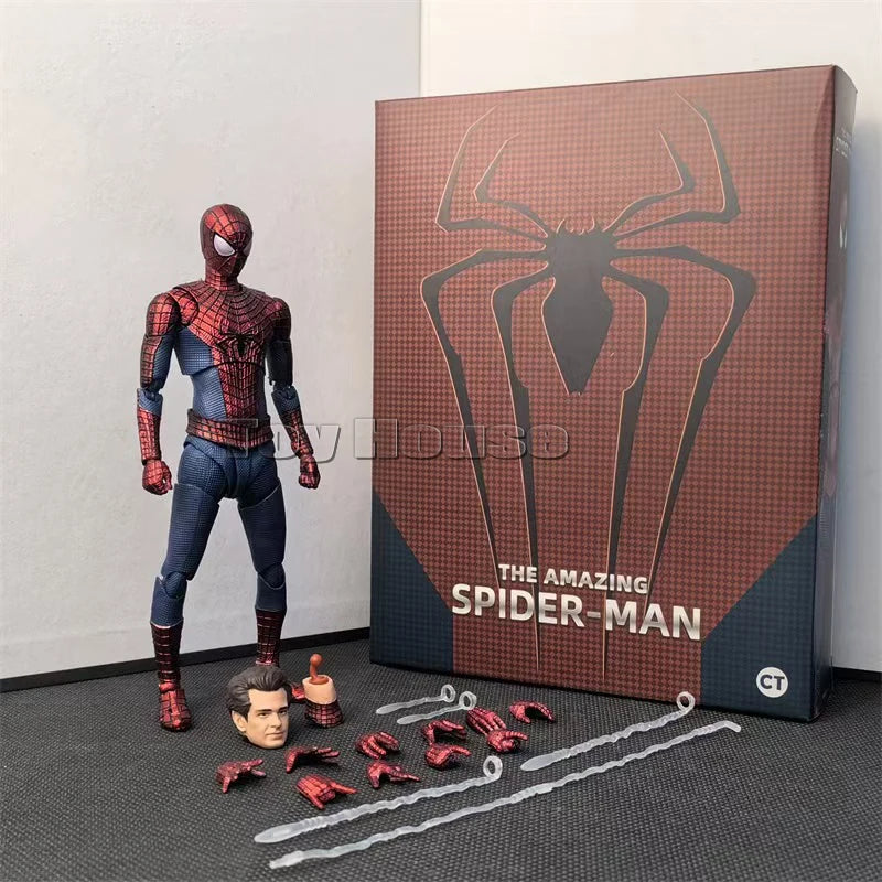 New Ct Toys Spiderman Mafex 001 Peter Parker Andrew Garfield The Amazing Spider-Man Shf Anime Action Figure Figurine Model Toys