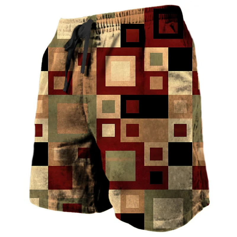 Men's Sweat Shorts Beach Shorts Terry Shorts Drawstring Elastic Waist 3D Print Graphic Prints Breathable Soft Short Daily Holida