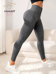 Leggings Women Lines Hip Lifting Motion Fitness High Waist Running Yoga Pants