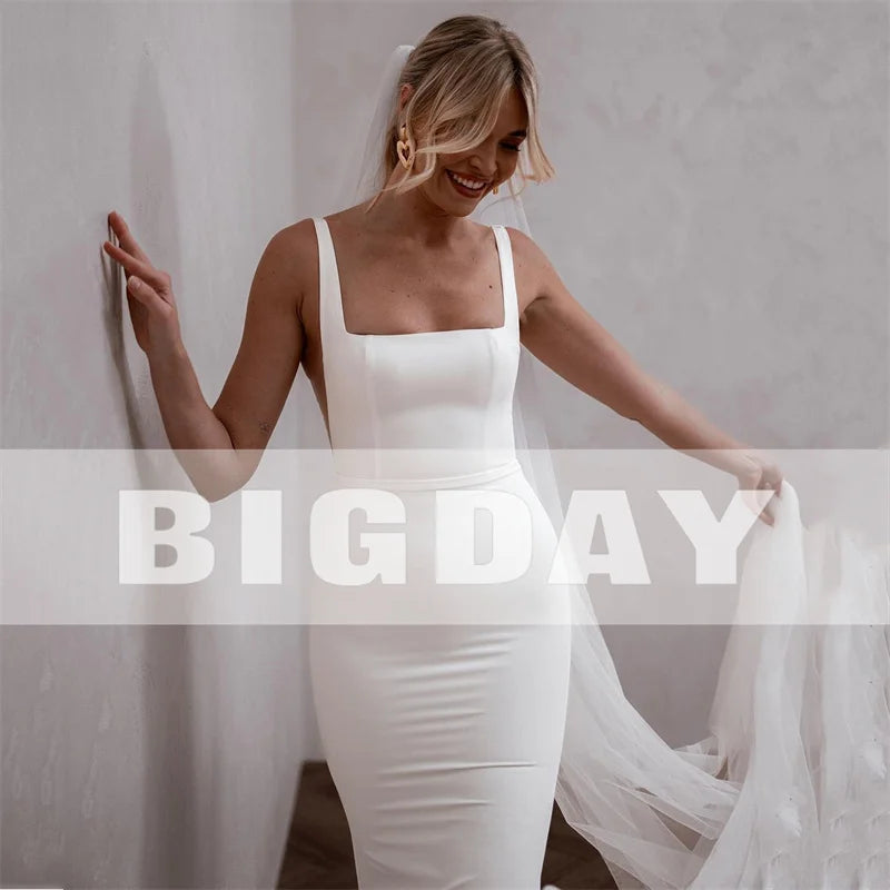 White Bridesmaid Dresses: Elegant Mermaid Wedding Dresses Women Spaghetti