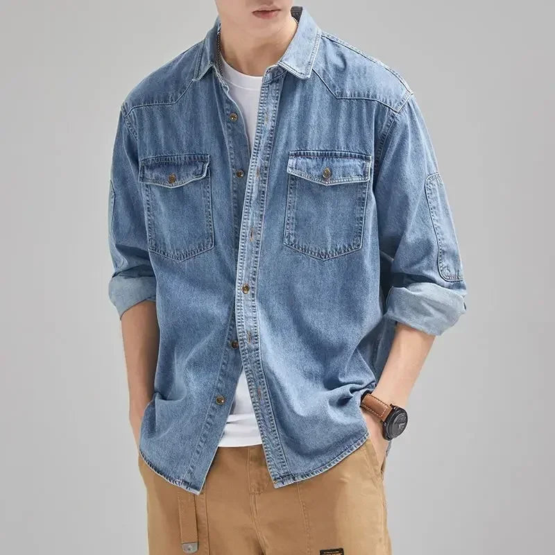 Denim Jackets Man Autumn Shirt Jeans Coat for Men