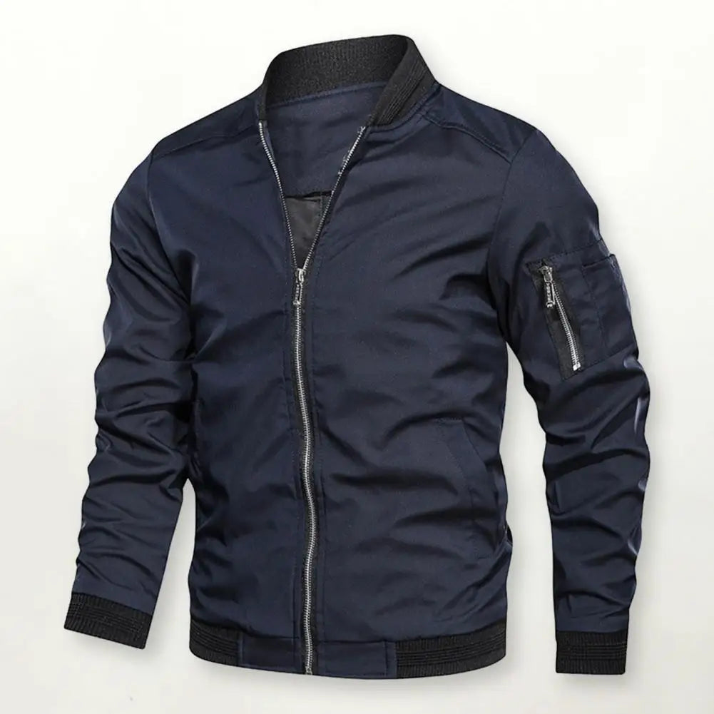 Men Bomber Jacket Casual Streetwear Hip Hop Zipper Coats Windbreaker Fashion Clothing