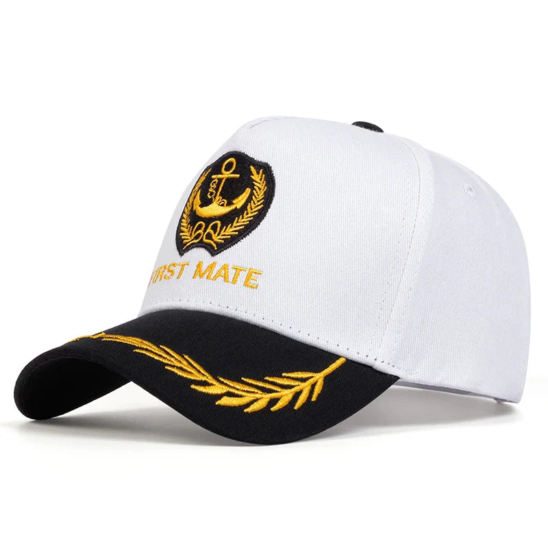 Unisex CAPTAIN/FIRST MATE Letter Embroidery Baseball Caps Spring and Autumn Outdoor Adjustable Casual Hats Sunscreen Hat