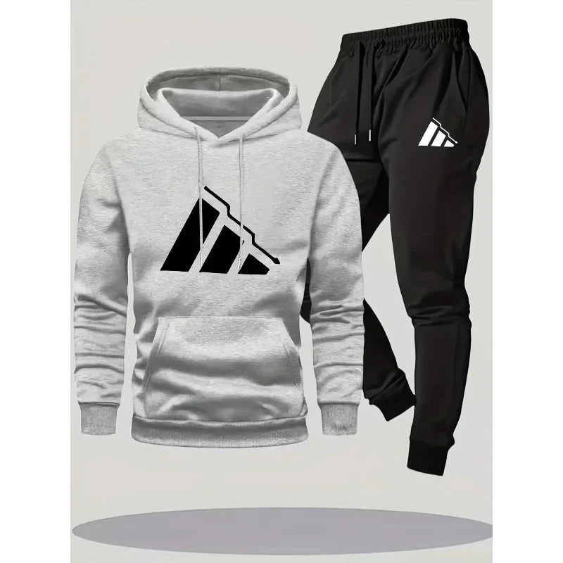 Family Matching Hoodie Set Parent Child Cotton Two Piece Outfit Black White Logo Print Casual Loungewear Comfortable