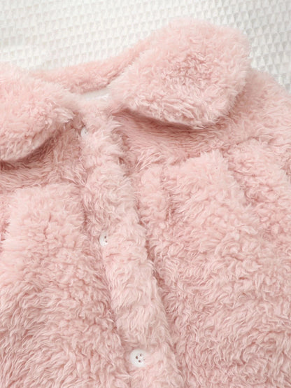 Baby Girl Autumn and Winter Cute Warm Comfortable Fluffy Coat Fashion