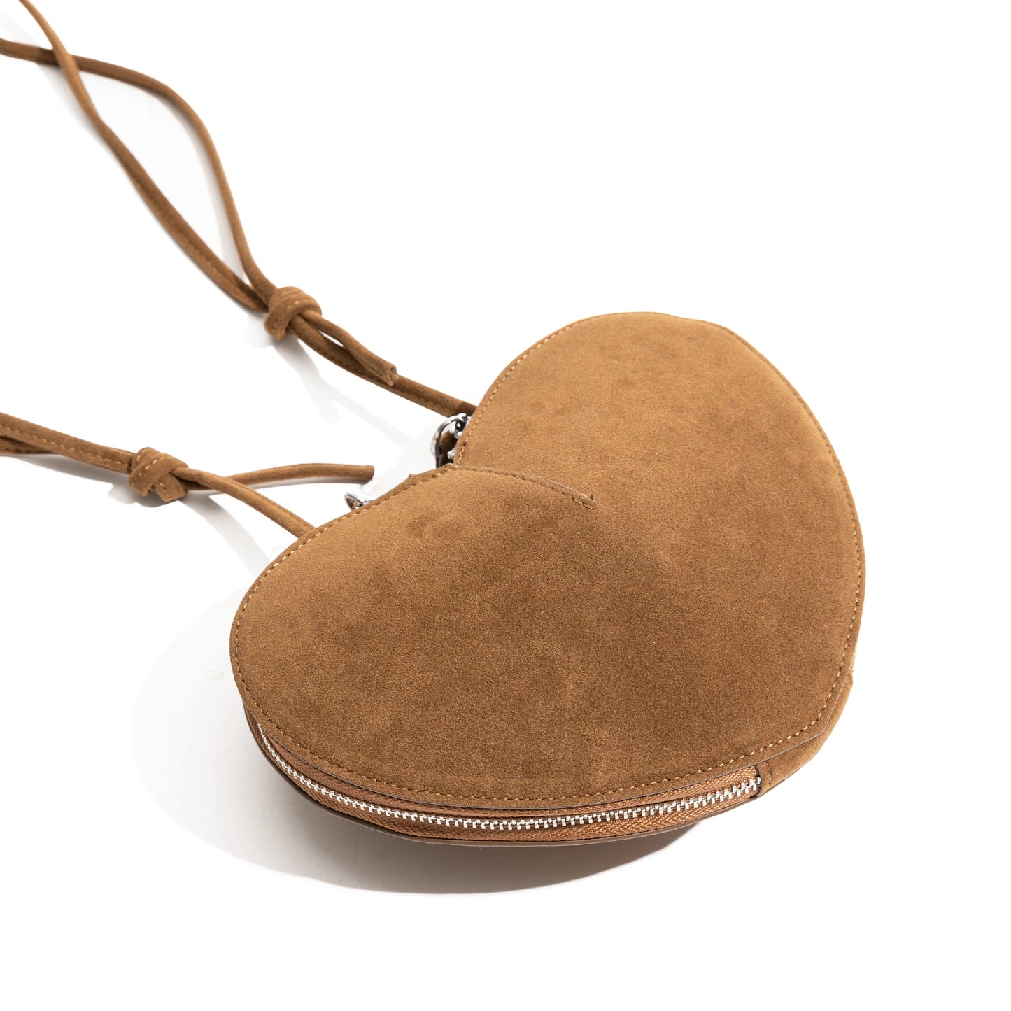 Vintage Faux Suede Hobo Phone Purse Luxury Design Unique Heart Shape