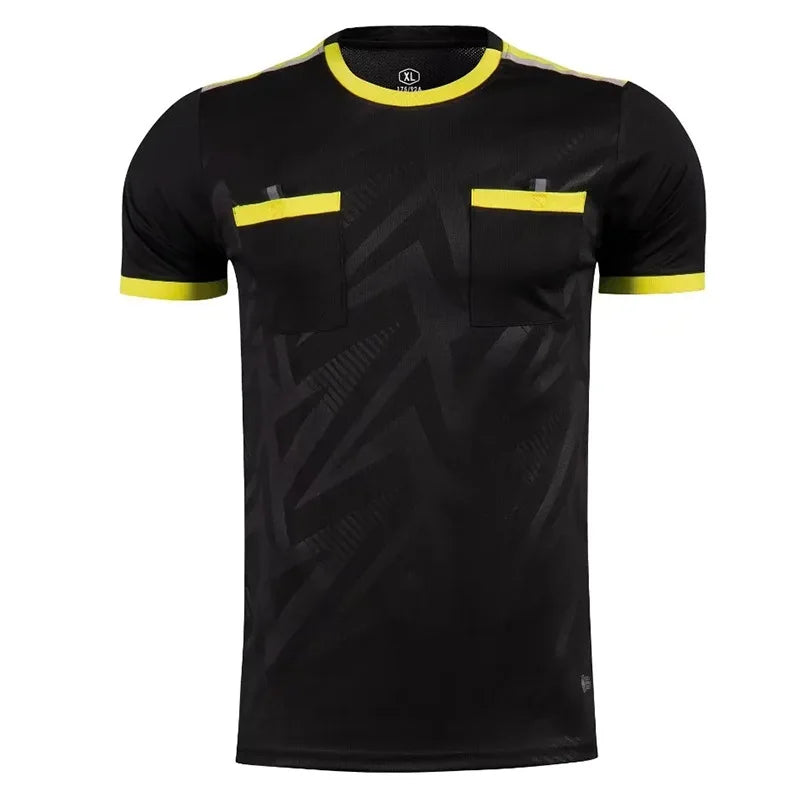 Football Kits 2025 Men Referee Uniforms Soccer Football Jerseys Shirts Pockets Judge Short Sleeve Team Shirt Sportswear Clothes