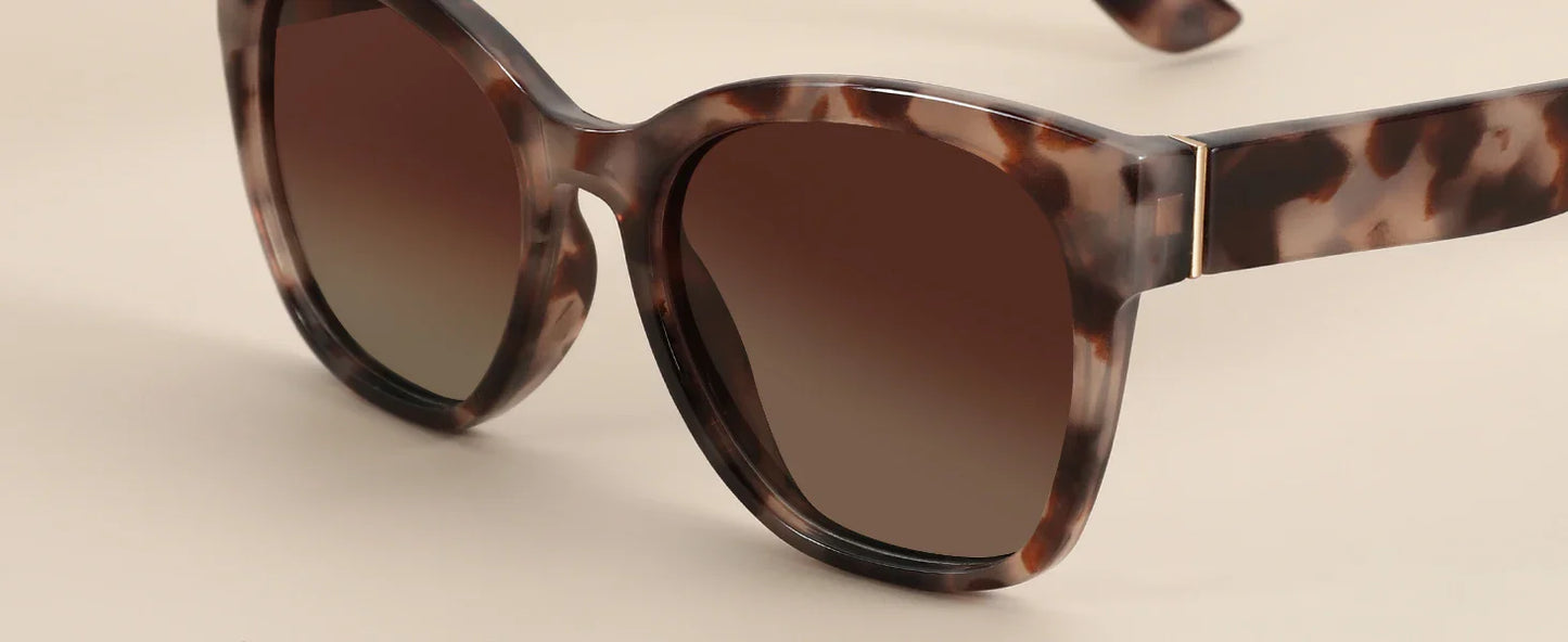 Fashion Cateye Polarized Sunglasses for Women - Oversized Sun Glasses UV400 Protection Retro Shades Designer Style