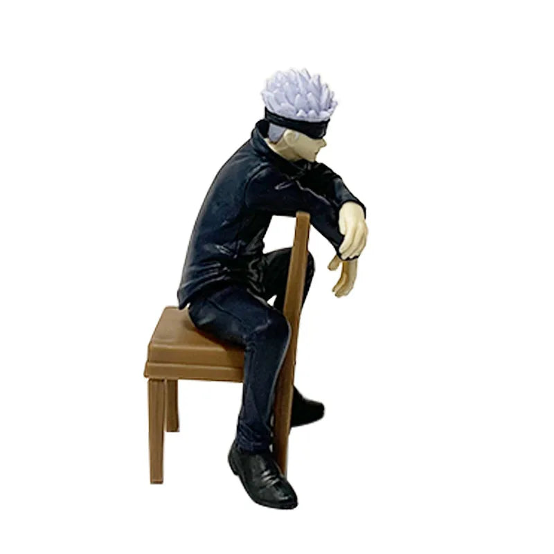 11CM Gojo Satoru Anime Jujutsu Kaisen Figure Satoru Gojo Rest Time Sitting Position Comes With Stool Gift Toy Action Figure PVC