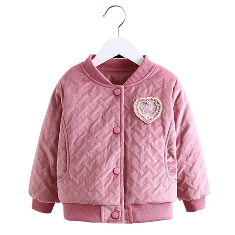 Fashion Children V-Neck Embroidery Patchwork Soft Thickening Baseball Jacket For Kids