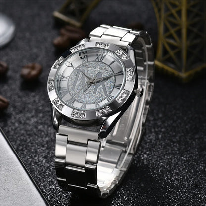Women Watches Diamond Unisex Quartz Wristwatch For TVK Logo Fashion Stainless Steel Bracelet Gold Men Trendy Clock Watches