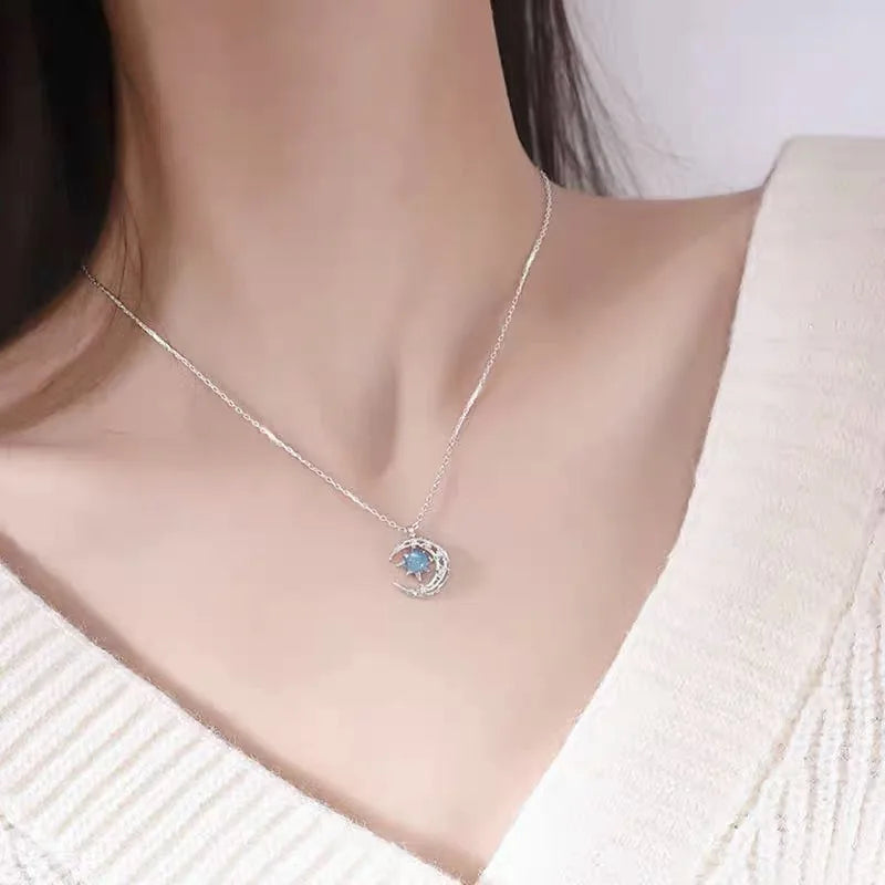 Star Moon Pendant Necklaces for Women Simple Clavicle Chain Fashion Jewelry