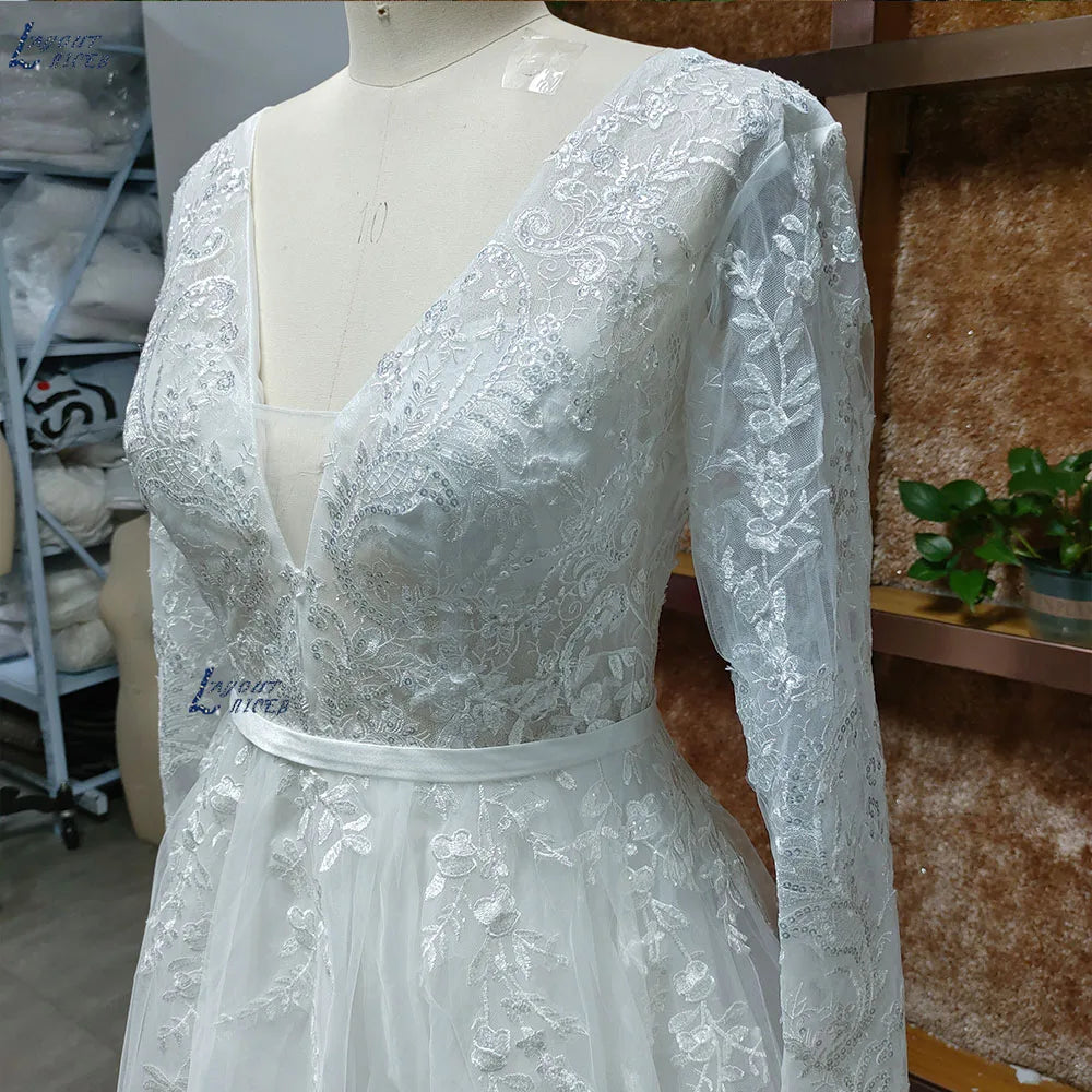 White Bridesmaid Dresses: A-line Wedding Dress For Women Grace Flowers Embroidery
