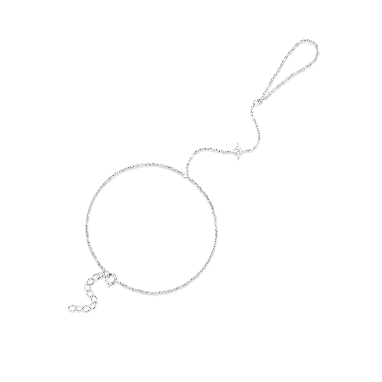 CANNER Minimalism Octagonal Star Finger Bracelet For Women 925 Sterling Silver Ins Flower Multi-layer Bracelet Fine Jewelry