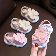 Princess Kids Summer Shoes Cute Bow Soft Breathable PVC Baby Girls Sandals