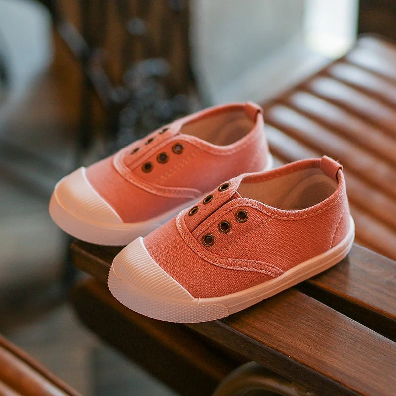 Kids Shoes For Boys Girls Insole Candy Color Children Casual Canvas Sneakers