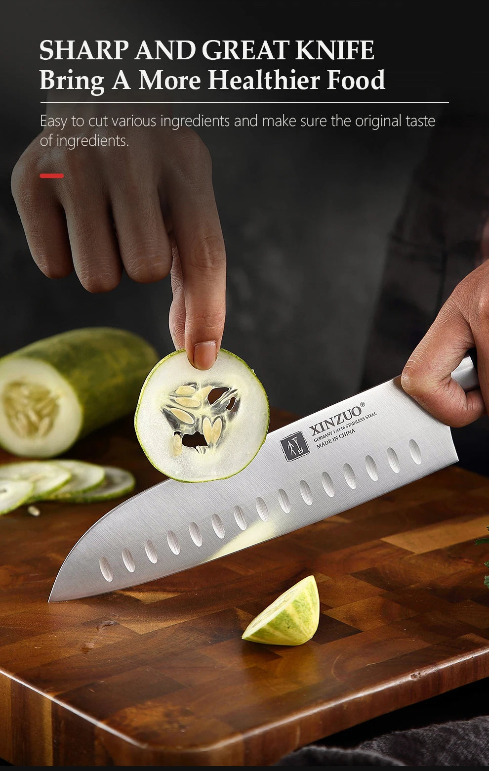 Professional Full 7 PCS Knife Set German 1.4116 Stainless Steel Kitchen Knives Sets