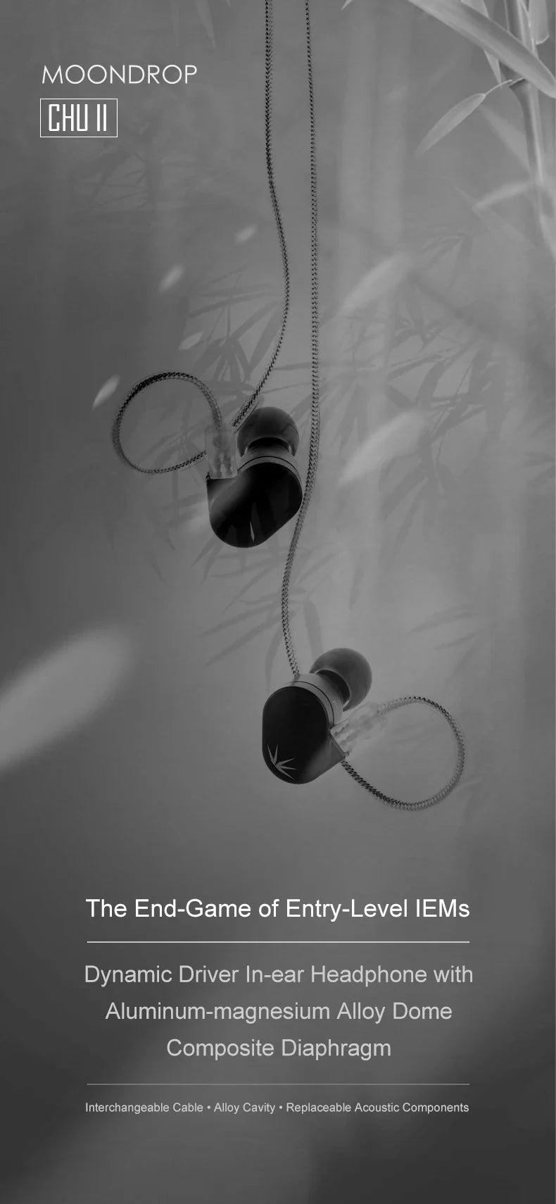 MOONDROP CHU II in-Ear Headphone High Performance Dynamic Driver IEMs Interchangeable Cable