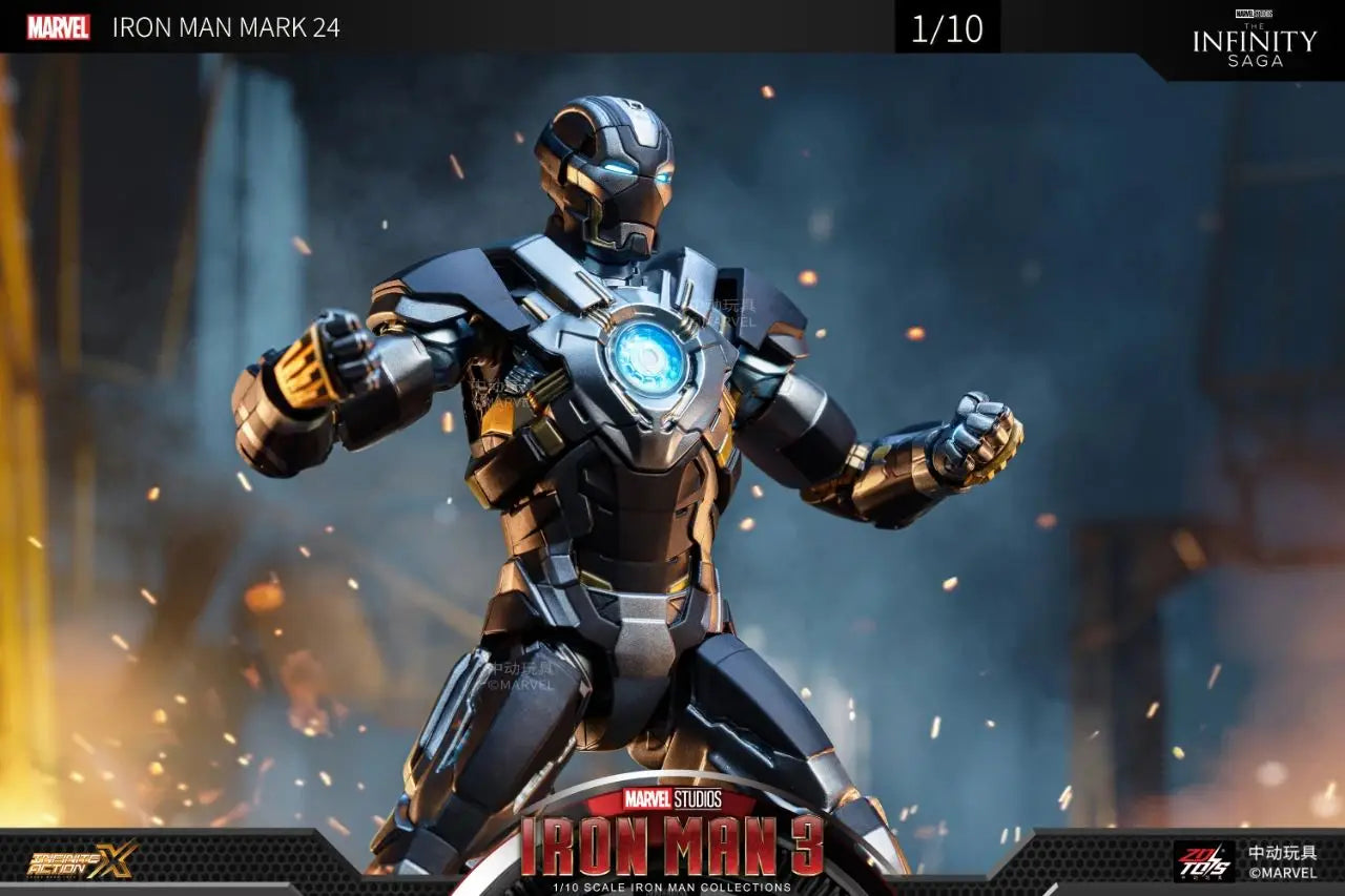 ZD Toys Iron Man MK35 Red Snapper Action Figure Iron Man Mk41 Mk47 Tank MK24 MK22 1/10 Scale Iron Man Collections Gift