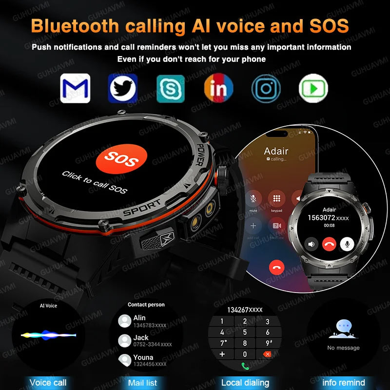 GPS Sports Waterproof Smart Watch Men