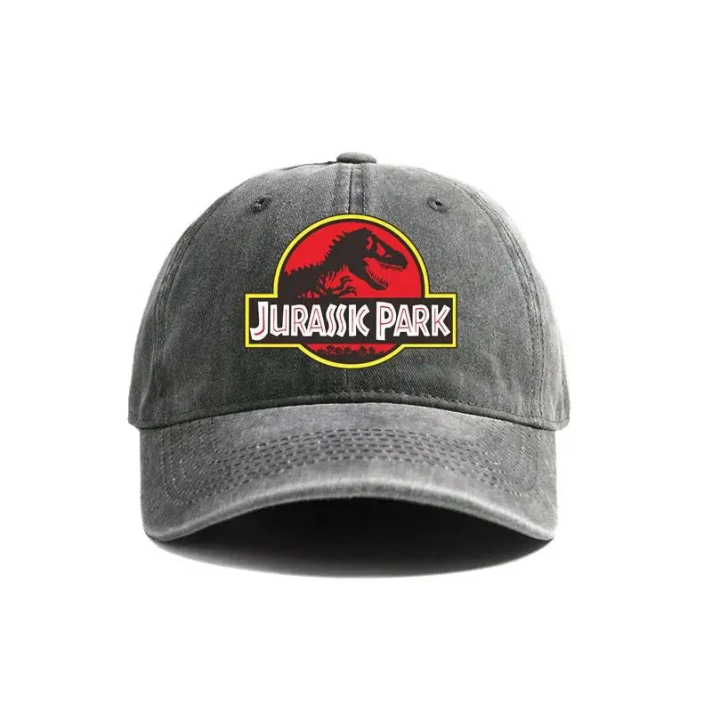Jurassic Park Baseball Cap Distressed Hats Cap Dinosaur Men Retro Outdoor Summer Adjustable Hat Casual Versatile Sun Protection