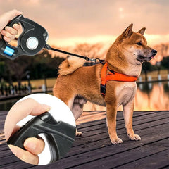 Pet Leash 4.5M Multifunctional LED Flashlight Extendable Retractable Dog Lead Animal