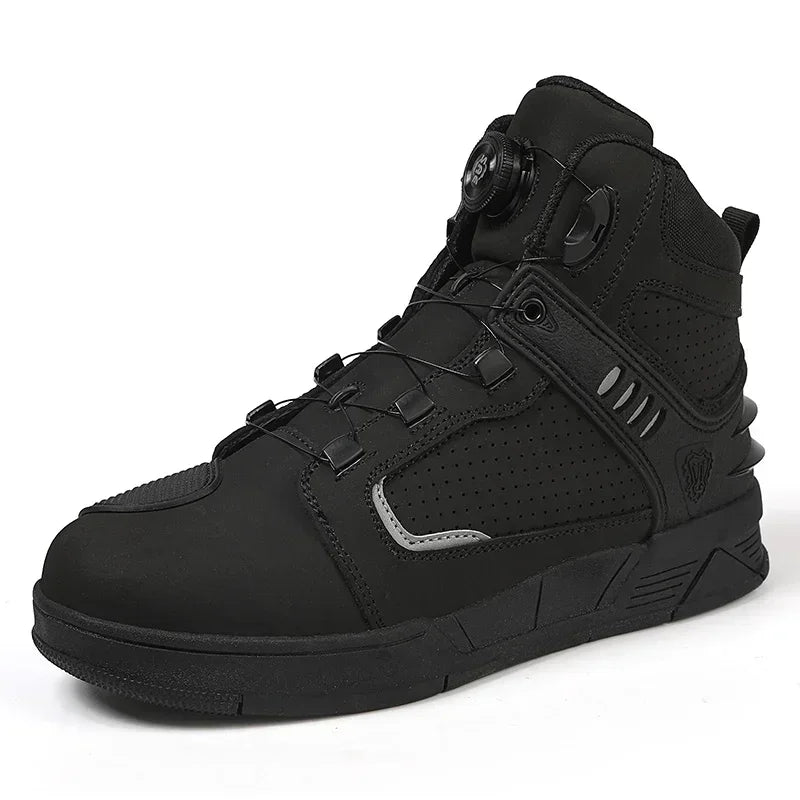 Riding Boots for Men Motorcycle New Leather Collision Avoidance Motos Shoes Anti Slip Wear-Resistant Motocross Protective Shoes