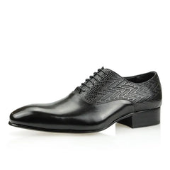 High Grade Black Leather Shoe Formal Office Oxfords Elegant Wedding Position