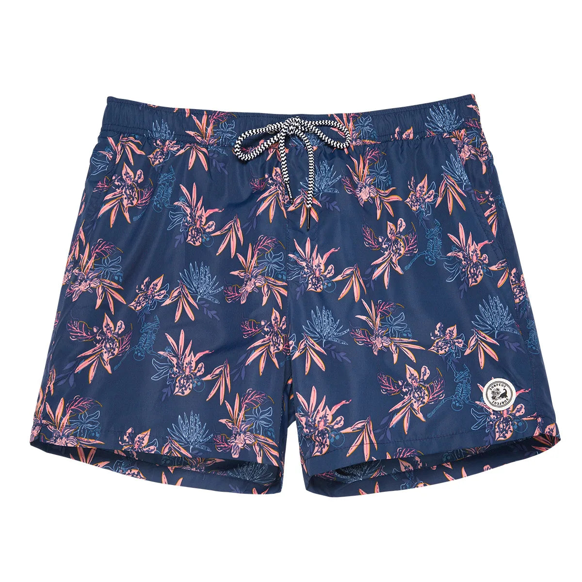 SURFCUZ Beach Men's Swim Shorts Flower 3D Printed Surfing Board Shorts Quick Dry with Mesh Lining and Pockets Struck Shorts