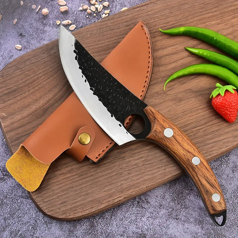 Forged Multi-purpose Knives with Hammer Pattern Butcher Boning Knife Sharp