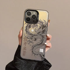 Illusory Color Chinese Dragon Cover Case For iPhone 16 15 14 13 12 11 Pro Max Plus Phone Case