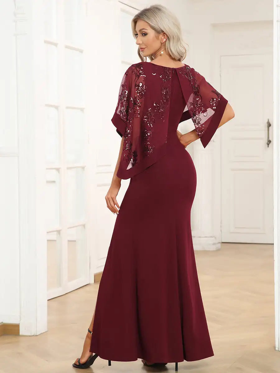 Homecoming Dresses: Women's Dresses Long O-Neck Half Sleeves Prom Women Dress