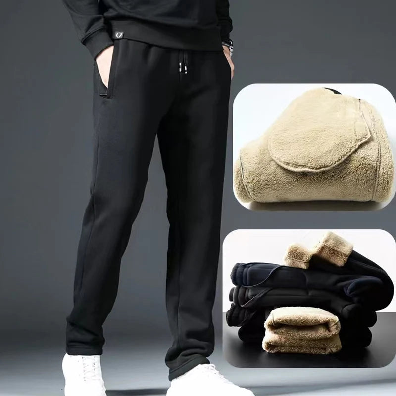 Men's Winter Lambswool Warm Cotton Sweatpants Men's Outdoor Leisure Thickened