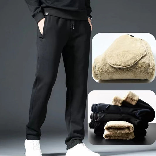 Men's Winter Lambswool Warm Cotton Sweatpants Men's Outdoor Leisure Thickened