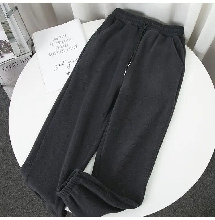 Harem Pants Women Unisex Loose Wide Leg Sweatpants High Waist Drawstring