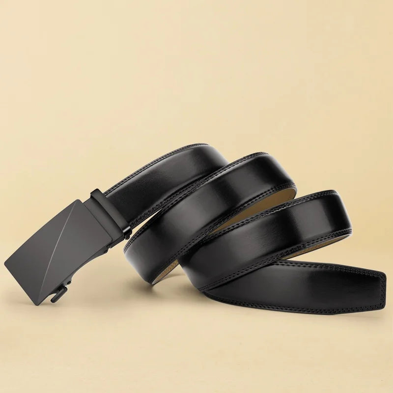 OYIFAN Brand Leather Belts for Men 115cm-145cm Automatic belt with ratchet strap Top quality belts, luxury belts for men