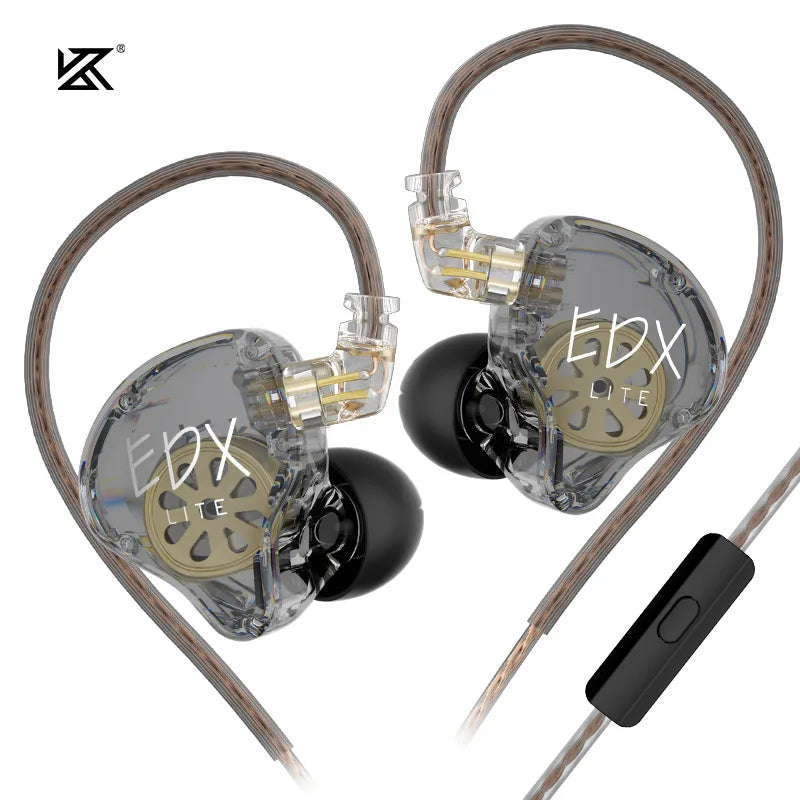 KZ EDX Lite Wired In Ear Earphones  Monitor Stage Live Headphones HIFI Stereo Bass Music Earbuds Sports Gaming Headset