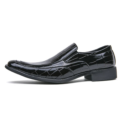 Fashion Square Toe Dress Shoes For Men Slip On Party Loafers Formal Chelsea Social Shoe Male Wedding Footwear