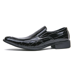 Fashion Square Toe Dress Shoes For Men Slip On Party Loafers Formal Chelsea Social Shoe