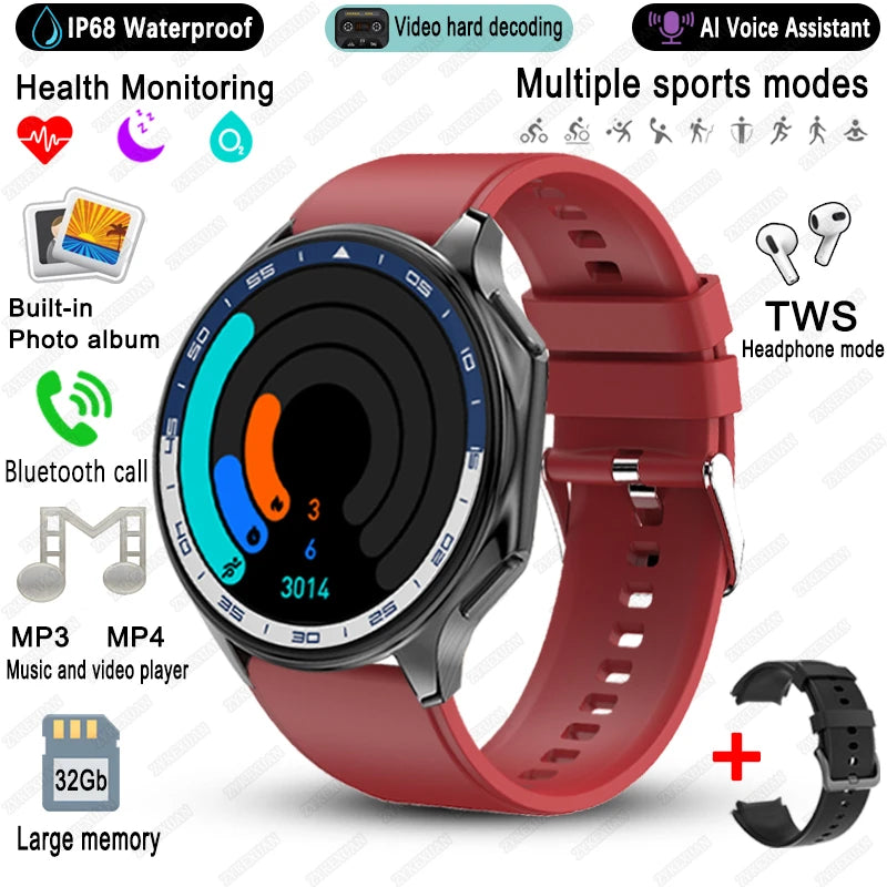 2025 New For OPPO Watch X Smart Watch 4G Memory Music Video HD Bluetooth Call IP68 Waterproof AMOLED Smart Watch TWS Earphones