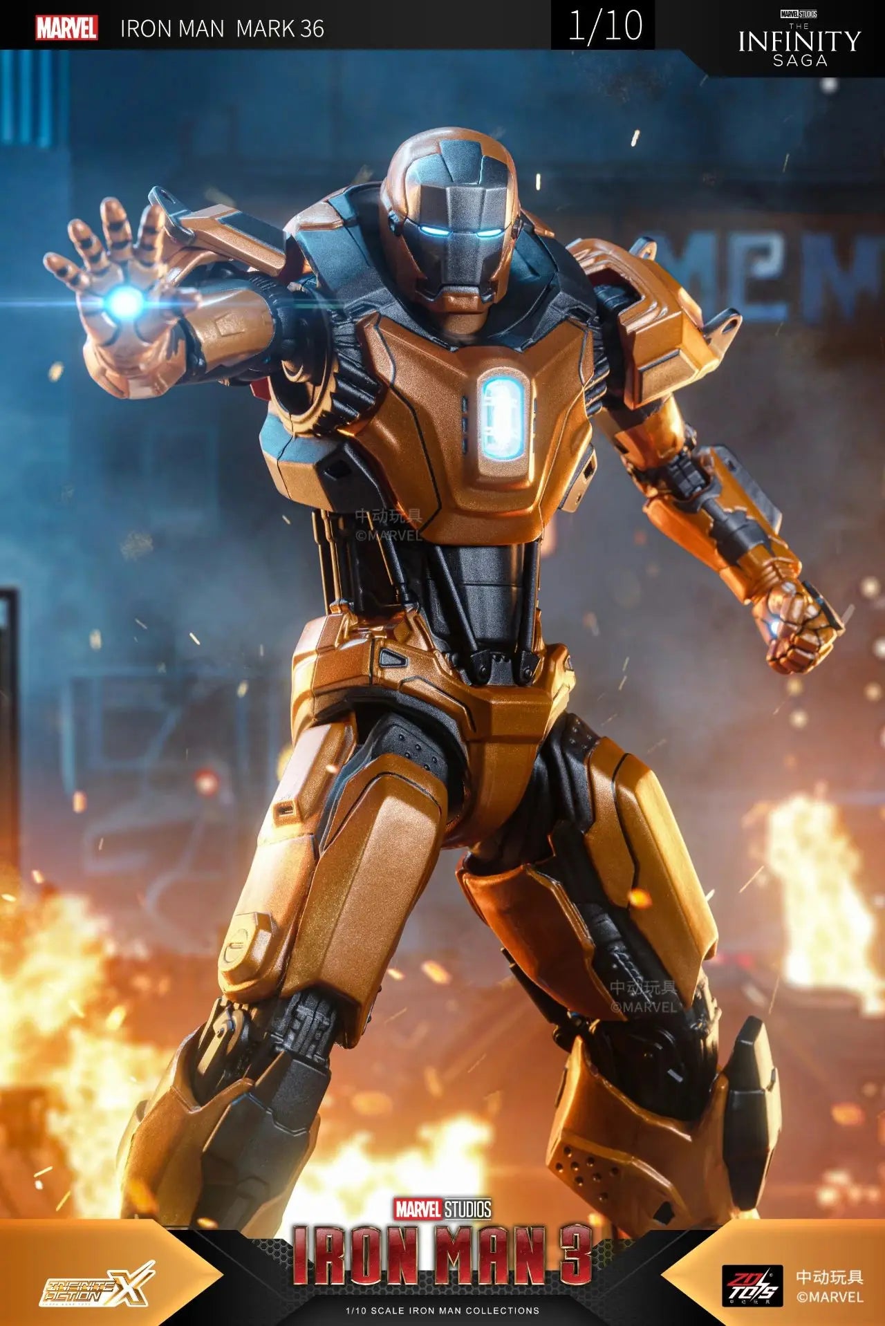 1:10 ZD Toys Iron Man MK38 Igor MK25 Striker MK26 Gamma MK36 Peacemaker MK40 MK15 Sneaky Action Figure Collections Gift