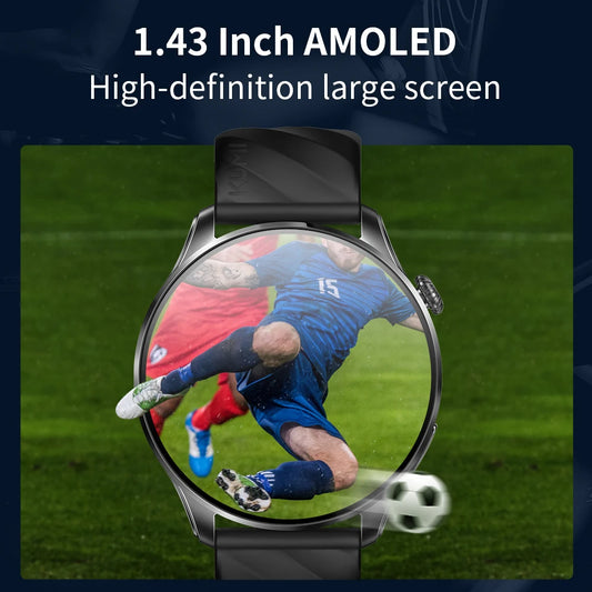 KUMI GW3 Pro Smartwatch 1.43" AMOLED IP68 Waterproof Bluetooth 5.2 Fitness Tracker Heart Rate Blood Oxygen Monitor